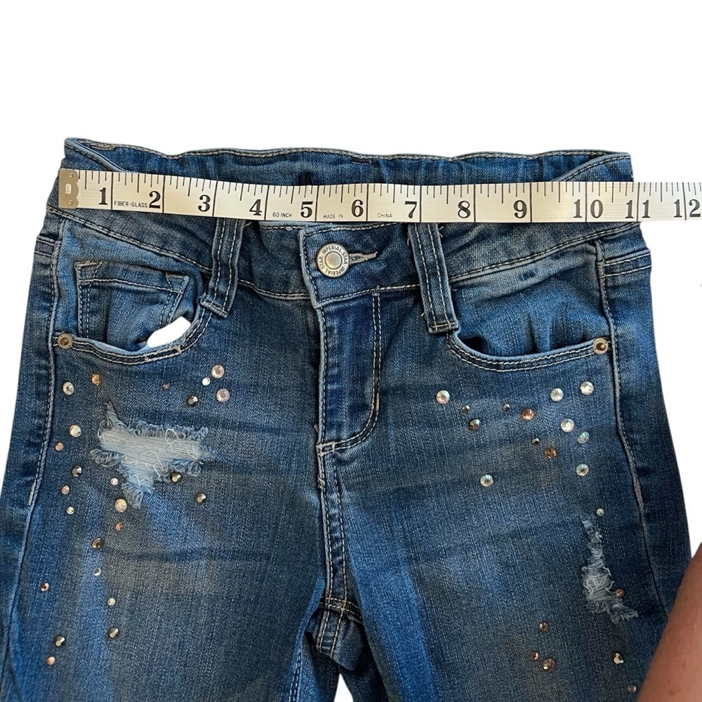 Imperial Star Aina Rhinestone Distressed Stretch Skinny Jeans - Picture 9 of 9